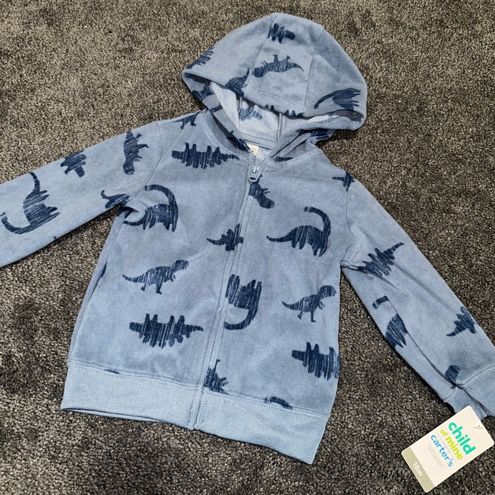 NWT Toddler Zip-Up Dinosaur Sweatshirt